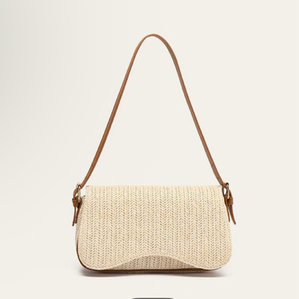 Commense Cream and Tan Shoulder Bag